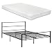 Produktbild [en.casa] Metallbett 140 x 200cm Schwarz mit Öko-Tex Kaltschaum-Matratze und Lattenrost Bettrahmen pulverbeschichtet Doppelbett Ehebett