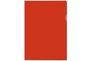 Kangaro Document Sleeve A4 Polypropylene 120 Micron Transparent Grained Red Pack of 10