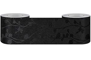 GUEST RUYUNLAI Wall Border-Autoadesivo adesiva muro decorativaVite nera 12CM X 500CM