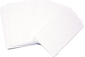 sanpopo 50 weiße PVC-Karten, hochwertige Kunststoff-ID-Karten, blanko, Visitenkarten, PVC-Ausweise, für Zebra-ID-Kartendrucker, kompatibel mit allen Kunststoffkartendruckern (Kreditkartengröße)
