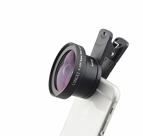 LONGXI Senza Distorsioni Fotocamera Del Cellulare 0.45X Grandangolare + 12.5x Obiettivo Macro