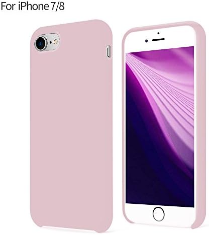 CANI iPhone 8 Case, iPhone 7 silicone Cover Anti-Scratch Shockproof Protective Case with Soft Microfiber Cloth for iPhone 7/8 Light Pink