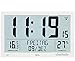 Produktbild Weiß und schlicht: AMS 5887 digitale Wanduhr / Tisch-Uhr mit Wecker, Datumsanzeige und Thermometer, Funkuhr