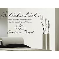 Wandtattoo-Wandaufkleber - Spruch/Schlafzimmer ***Schicksal ist,....+ Wunschnamen*** - (Größen.- und Farbauswahl)
