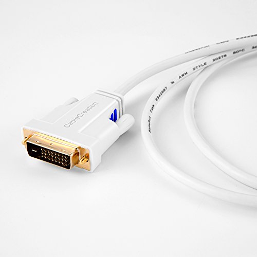 Mini DP auf DVI, cablecreation Gold Mini DisplayPort (Thunderbolt Port Kompatibel) zu DVI Kabel für Mac Book, iMac und mehr, 15 ft/4,5 m (weiß & blau) - 5