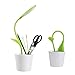 Produktbild KOBWA Flexible Hals USB Touch Led Lampe mit Lampe Dreistufige Dimmer und Dekor Pflanze Bleistifthalter (Grüne)