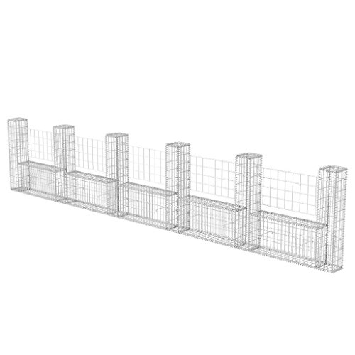 vidaXL Panier de gabion en forme de U Acier 570 x 20 x 100 cm