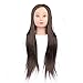 Hairdressing 70% Deep Brown Professional Real Hair 26 Inch,CoastaCloud Training Mannequin Head Hairdresser Human Hair with Clamp
