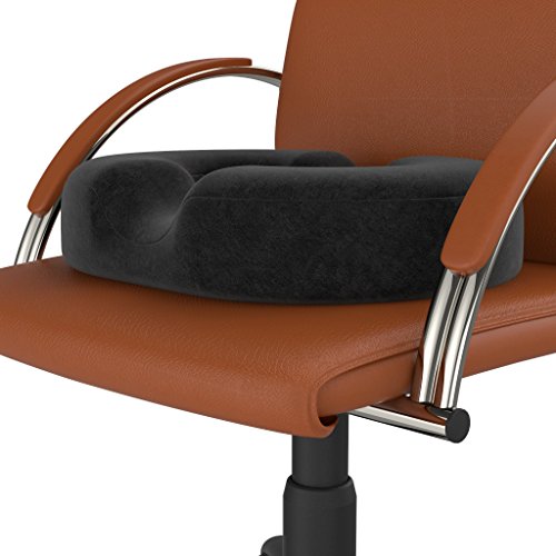 Bonmedico® Orthopädisches Hämorrhoiden-Sitzkissen mit innovativer Gel-Beschichtung, wirkt schmerzreduzierend, sorgt für eine gerade Körperhaltung und Steißbein-Entlastung, geeignet für Auto, Sofa, Office- & Rollstuhl sowie Reisen, in Schwarz/ Black - 5