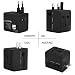 Produktbild Reiseadapter Universal Reisestecker Adapter World Travel Adapter USB Ladegerät Reise Steckdosen Adapter mit Reißverschlusstasche für über 150 Länder, EU/UK/US/AU Stecker LED-Betriebsanzeige Schwarz