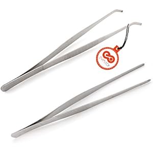 Pinzette Futterpinzette Fütterungs-Zange ( Gerade + Gebogen ) Aquarium Terrarium Feed Tool Reptilien Eidechsen Spinner Schlangen Spider Haustier Insekten Garten Werkzeug