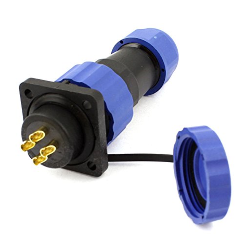 Waterproof Plastic Cable Connector 16mm 4 Pin 4 Hole Flange Aviation Plug Socket