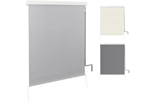 WOLTU Tenda da Sole Verticale Tenda a Rullo per Esterno Tenda da Sole a Caduta con Manovella Tenda per Balcone Avvolgibile Oscurante Protezione Sole Vento per Gazebo Giardino, Grigio 100x240 cm