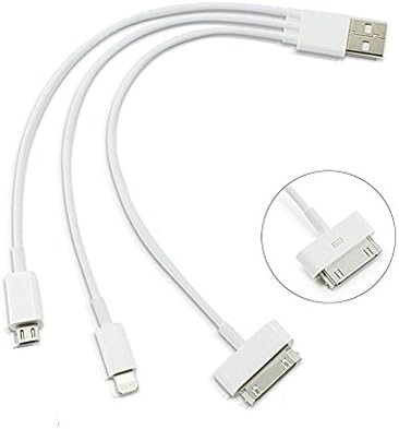 Multi USB Charger, Gembonics High Quality 3 in 1 Charging Cable Connector - Lightning and Micro USB for iPhone X, 8, 8 Plus, 7 6, 5, 5s, PS4, iPad, iPod touch, Samsung Galaxy, Power Bank, External Battery and more