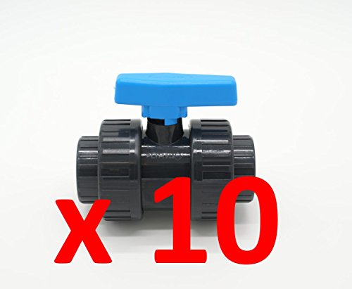 Lote de bola 10 Válvulas de presión a pegar desmontables Pvc, diámetro: 50 cm