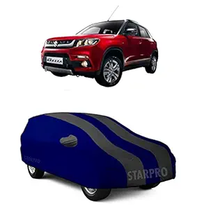 ZANTEX Presents Water Resistant & UV Heat Protection Car Cover Compatible with Maruti Suzuki Vitara Brezza Variants (Grey with Mirror)