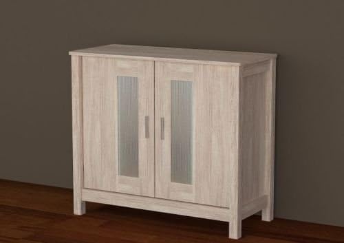 SONOMA WHITE OAK WOODEN SIDEBOARD CABINET HALLWAY STORAGE UNIT STAND WITH DOORS