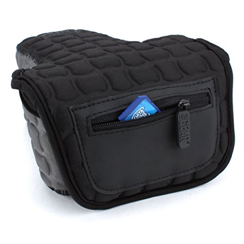 Housse Etui Appareil Photo Num  rique et Accessoire en N  opr  ne Rembourr   Protection Robuste USA Gear avec poche et ceinture pour vos appareils Canon EOS   Nikon Et Plus - Noir Gris