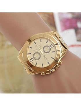 Fenkoo Herren / Damen / Paar Modeuhr Quartz Edelstahl Band Gold Marke