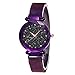 Produktbild ADAHX Ladies Watch, Fashion Women Sky Star Dial Simulated Diamond Wrist Watch for Peferct Gift Simple and Stylish for Waterproof Women Watches,Purple
