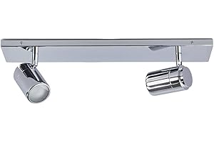 Lindby Applique Murale Dejan à intensité variable (Moderne) en Argent Métal e. a. pour Salle de bain (à 2 lampes, GU10), Luminaire salle bain, Lampe WC