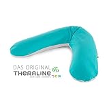 Theraline Das Original Theraline Stillkissen 100% Bio-Baumwolle inkl. Außenbezug - Jersey türkis/elfenbein – 94