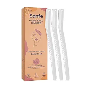 Sanfe Glide Reusable Face & Eyebrow Razor For Women | For Safe & Painfree Facial Hair Removal - Pack of 1 (3pcs) | Razor for Face, Eyebrows, Upper Lips, Chin, Side Locks, Forehead | For Soft Hair