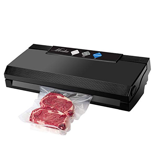 MOOKA Macchina Sottovuoto per Alimenti con Cutter, Automatico Sottovuoto per Alimenti Freschi Sia Secchi Che Umidi, Sigillatore a Vuoto Macchinetta Cibi Sottovuoto con 10 Sacchetti e 1 Tubo