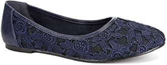 GreatonuWomen Shoes Cut Out Slip On Synthetic Lace Ballet Flats