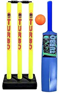 HeadTurners Plastic Kids Cricket Kit Set with Bat, Balls, Wickets, Bails, Multicolour, 3 Stumps, 2 Baills,1 Stump Holder, 1 Ball, 1 Cricket Kit