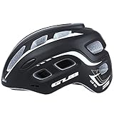 OutLife Ultraleggero Unisex 55-61cm Casco Bicicletta Adulto 19 Fori con Visiera (NERO)