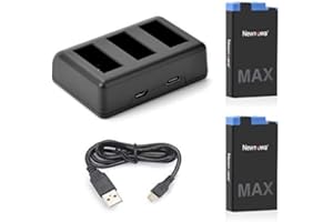 Newmowa Zapasowa bateria (2-pak) i szybka 3-kanałowa ładowarka do MAX
