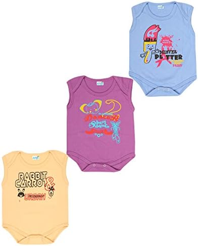 dongliCotton Unisex Sleeveless Bodysuits(Pack 3)