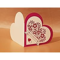 Karte Valentinstag Hochzeitstag Herzform Handarbeit