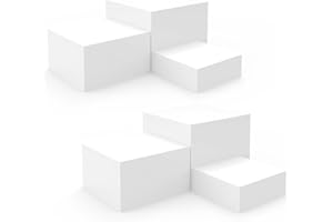 LINYAPRY 6 rialzi per buffet, alzate per alimenti per tavolo da buffet con fondo cavo, in acrilico bianco, per esporre gioielli da collezione