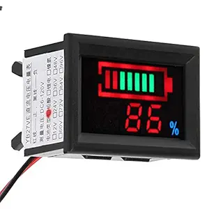 Battery Meter, Led Color Screen Small Size Battery Capacity Meter for Car Bikes Power Bank for Monitoring Battery Capacity And Voltage(Lithium battery, 60V)