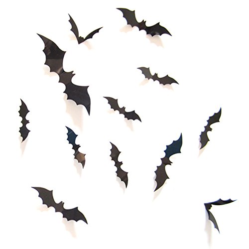 12pcs 3D Stereoscopic Bat Halloween Wall Sticker Decal Removable Home Decoration