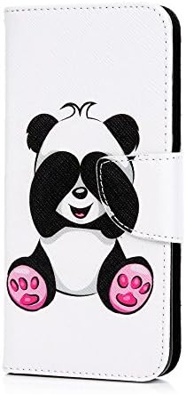 TophungHuawei P20 Lite Case, PU Leather Flip Notebook Wallet Case with Magnetic Stand Card Holder ID Slot Folio TPU Bumper Protective Skin Case Cover for Huawei P20 Lite - Panda