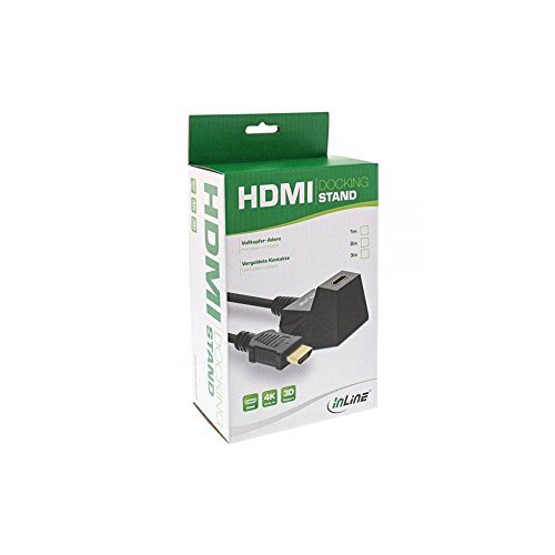 InLine 17531S HDMI Verlängerung mit Standfuß und High Speed inkl. Ethernet 4K2K Stecker auf Buchse 1m schwarz/gold - 3