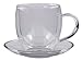 Produktbild Feelino Bullini edle doppelwandige 250 ml Thermotasse mit Untersetzer, edle Glas-Teetasse/Kaffeetasse mit Schwebeeffekt, Henkel und Untersetzer im Geschenkkarton