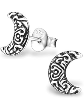 Ohrringe Sterling Silber 925/000rhodiniert–Wachsende de Lune–Ethnische