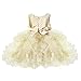 YiZYiF Baby Girls Christening Wedding Party Flower Dress With Bowknot Beige 6-9 Months