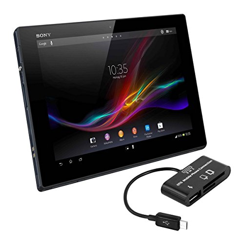 kwmobile 3in1 Micro USB OTG Kabel Adapter für Sony Xperia Tablet Z - Card Reader Tablet Kartenleser Anschluss für USB 2.0 / SD Karte / Micro SD Karte in Schwarz