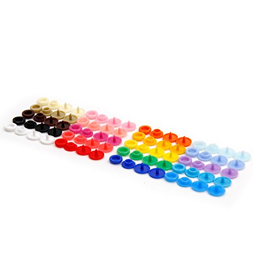 SNAP Zange + T5 Druckknoepfe, Aodoor 300 Set T5 Plastikdruckknöpfe Druckknopf in 20 Farben und eine Zange Buttons für Scrapbook Naehen DIY Basteln - 9