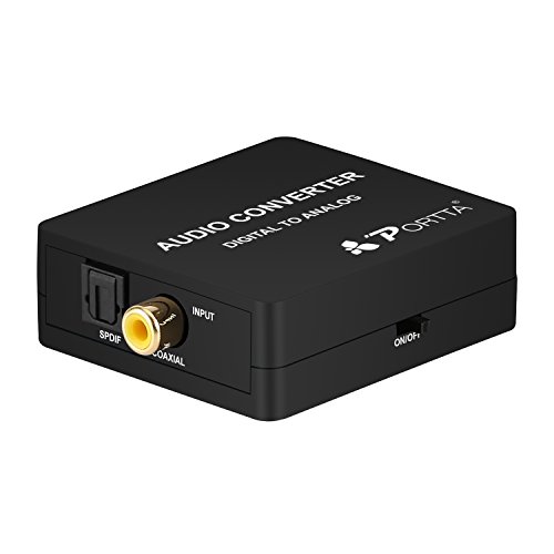 Portta Audio-Umwandler (SPDIF optisch / Koaxial digital zu RCA, R / L analog, mit 3,5-mm-Buchse für Kopfhörer / Lautsprecher)