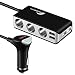 Produktbild Moobom Auto Ladegerät,12V/ 24 V 120 W KFZ Adapter Zigarettenanzünder Verteiler Splitter 6.8A 4 USB Ports Auto Ladegerät mit 3-Fach KFZ Zigarettenanzünder für iPhone Samsung Galaxy, GPS, Dashcam