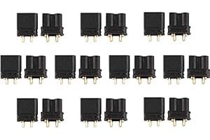 YUNIQUE GREEN-CLEAN-POWER YUNIQUE ITALIA 10 Paia XT30 di Alta qualità, Maschio-Femmina, Connettori per Batterie da Modellismo Rc Lipo Colore Nero