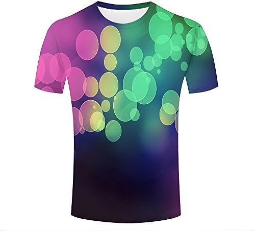 Men 3D Tshirts Unisex colorful Bubbles Gradient Balloon Fashion Summer Tees Top XL