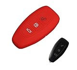 100 nuevo y de alta calidad. Happyit Silicona Control Remoto llave Cubierta Caso Llavero para Ford Focus MK3 MK4 escape Kuga ecosport Nuevo Fiesta (Rojo)
