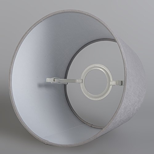 QAZQA Leinen Schirm 25cm rund DS E27 leinen hellgrau , Rund konisch Schirm Pendelleuchte, Schirm Stehleuchte, - 5